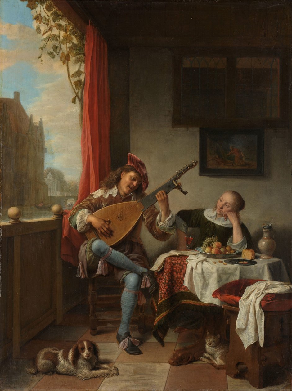Lutenista Gracz na lutni autorstwa Hendrick Martensz. Sorgh