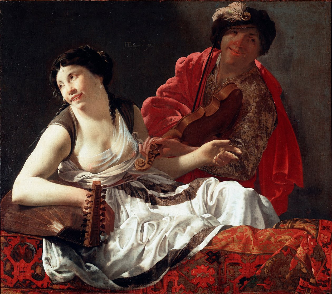 Koncert lub „”Alegoria of the Ouie”” Obraz Hendricka Terbrugghena (Ter Brugghen) (1588-1629) 1629 wym. 90x127 cm Galleria Borghese Rzym autorstwa Hendrick ter Brugghen