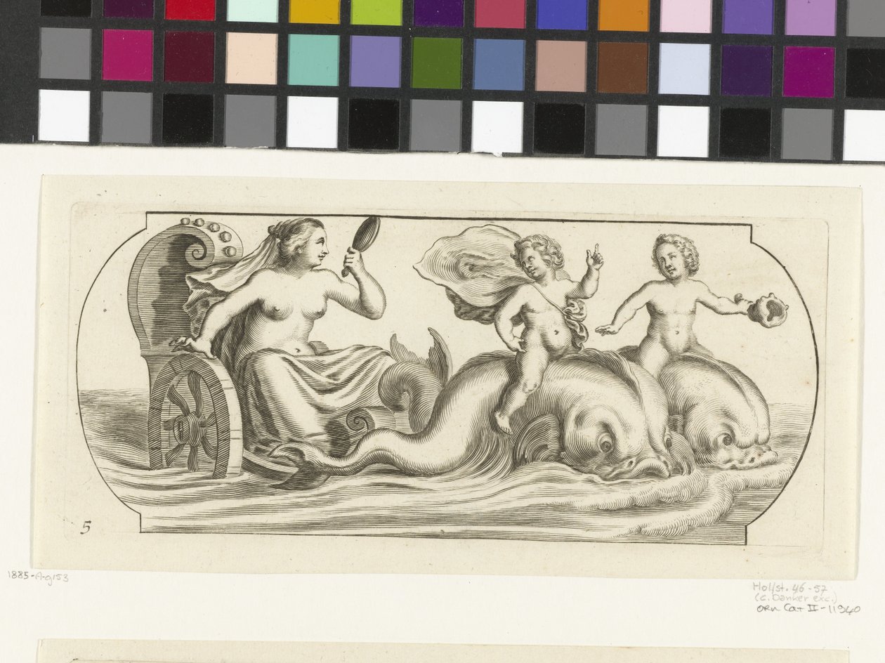 Amfitryt na rydwanie Nouveau Livre des Dieux et Deeßes De la Marine Bouckje of Sea Gods and Goddesses (tytuł serii) autorstwa Hendrick de Keyser (I)