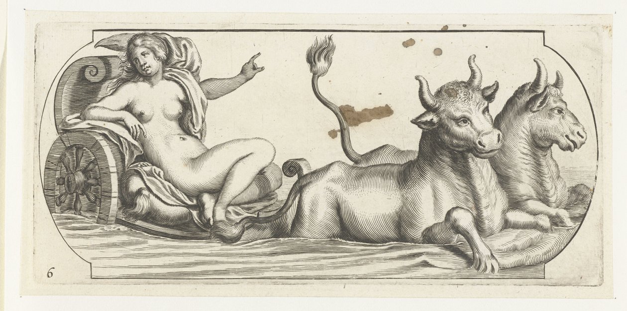 Europa na rydwanie Nouveau Livre des Dieux et Deeßes De la Marine Bouckje of Sea Gods and Goddesses (tytuł serii) autorstwa Hendrick de Keyser (I)