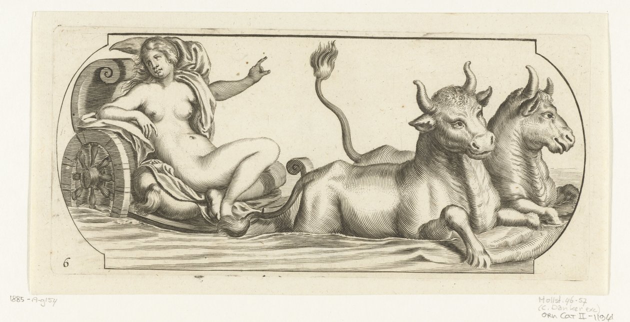 Europa na rydwanie Nouveau Livre des Dieux et Deeßes De la Marine Bouckje of Sea Gods and Goddesses (tytuł serii) autorstwa Hendrick de Keyser (I)