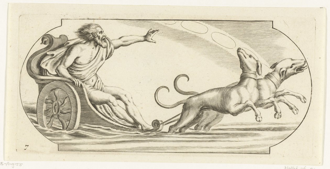 Marsz na rydwanie Nouveau Livre des Dieux et Deeßes De la Marine Bouckje of Sea Gods and Goddesses (tytuł serii) autorstwa Hendrick de Keyser (I)