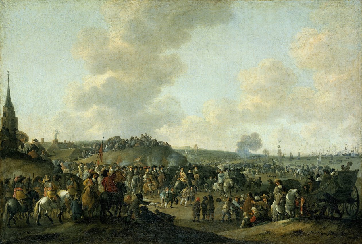 Wyjazd Karola II z Anglii z Scheveningen, 2 czerwca 1660 r autorstwa Hendrick de Meijer