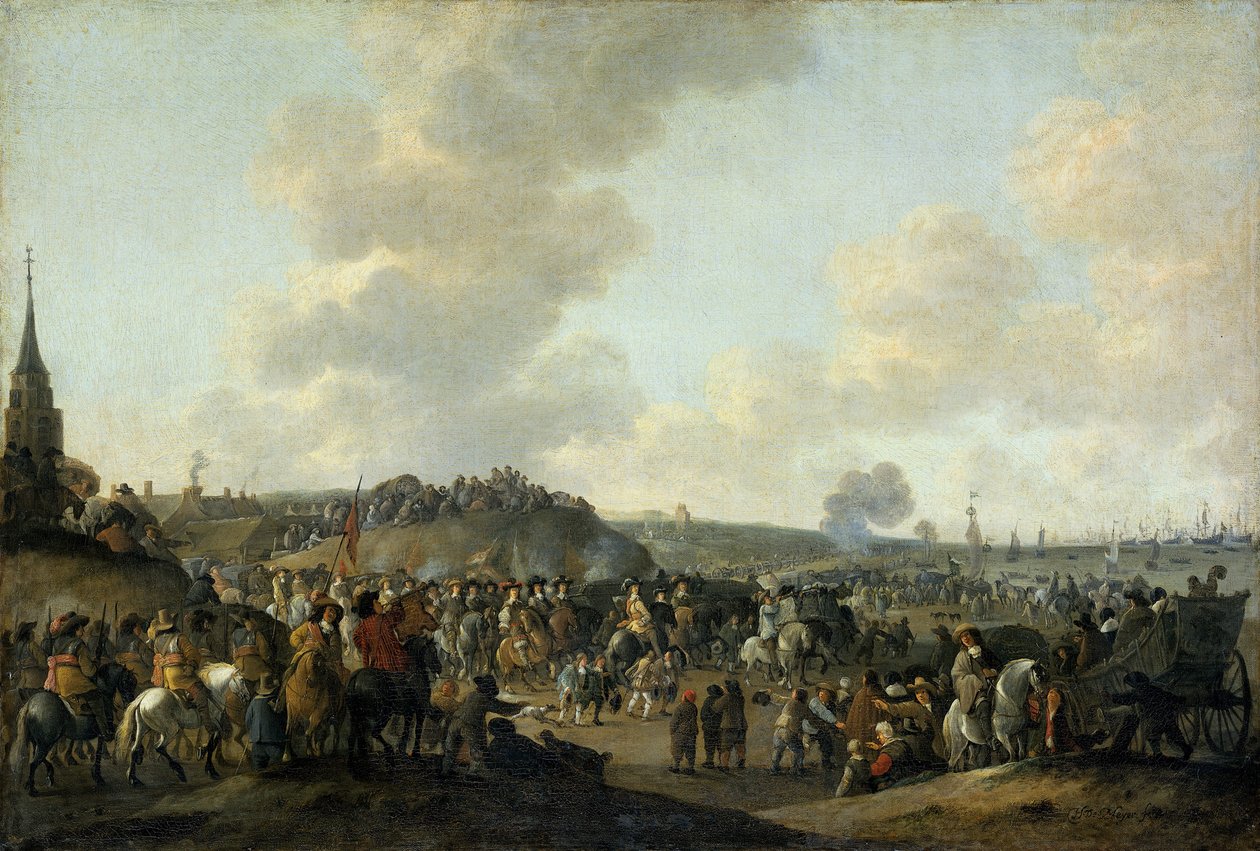 Wyjazd króla Anglii Karola II z Scheveningen, 2 czerwca 1660, 1683 autorstwa Hendrick de Meijer