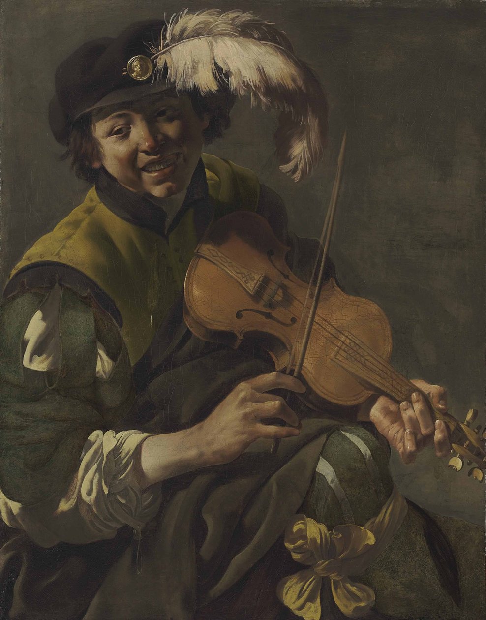 Młodzieniec grający na skrzypcach autorstwa Hendrick ter Brugghen