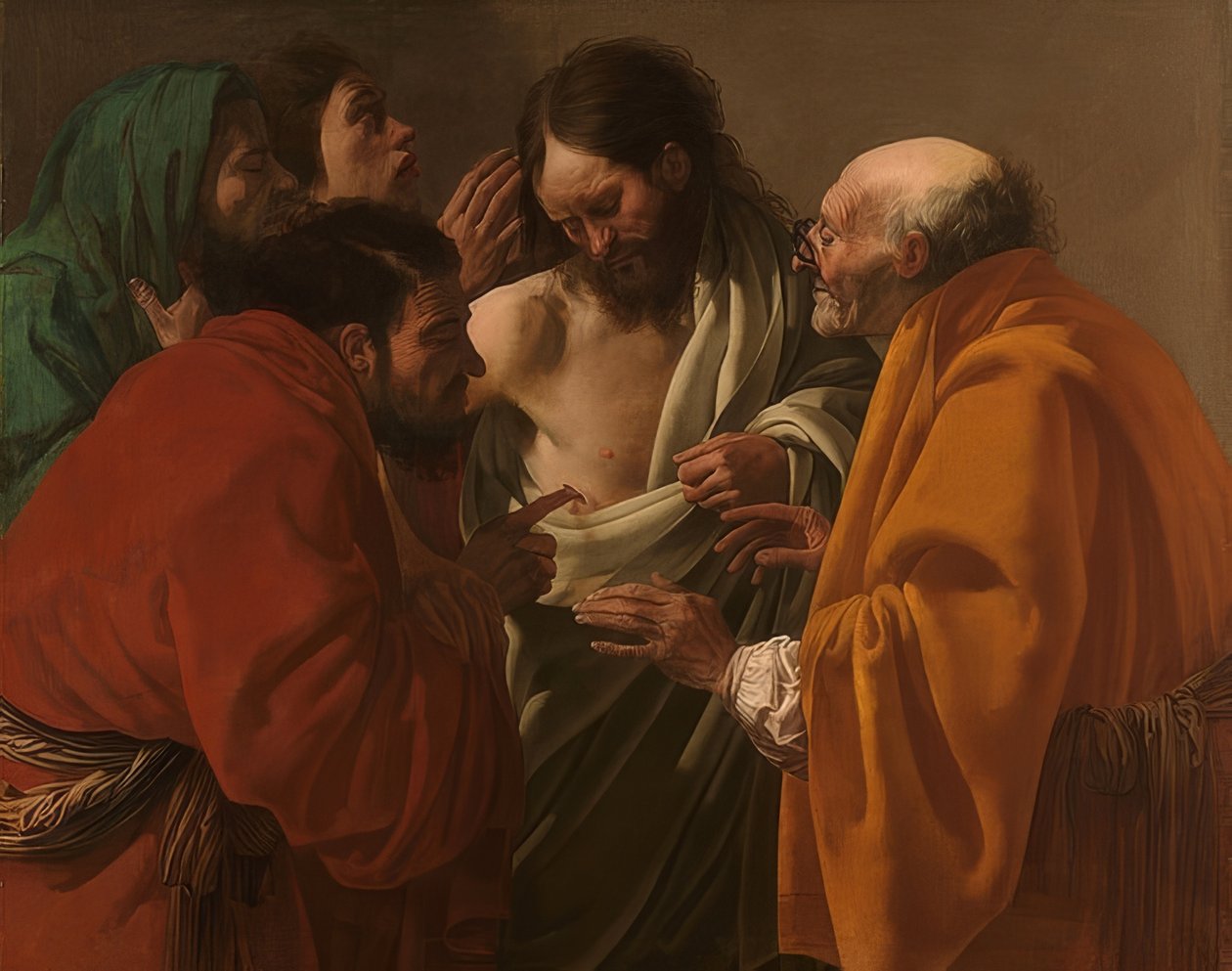 Niewierzący Tomasz. Około 1622 r. autorstwa Hendrick ter Brugghen