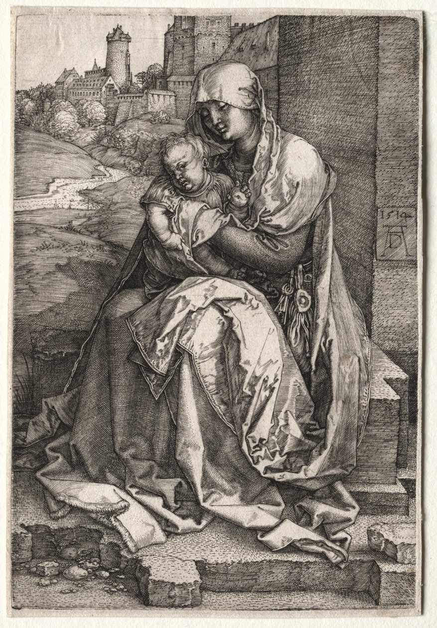 Dziewica z Dzieciątkiem siedzącym pod ścianą autorstwa Hendrick ter Brugghen