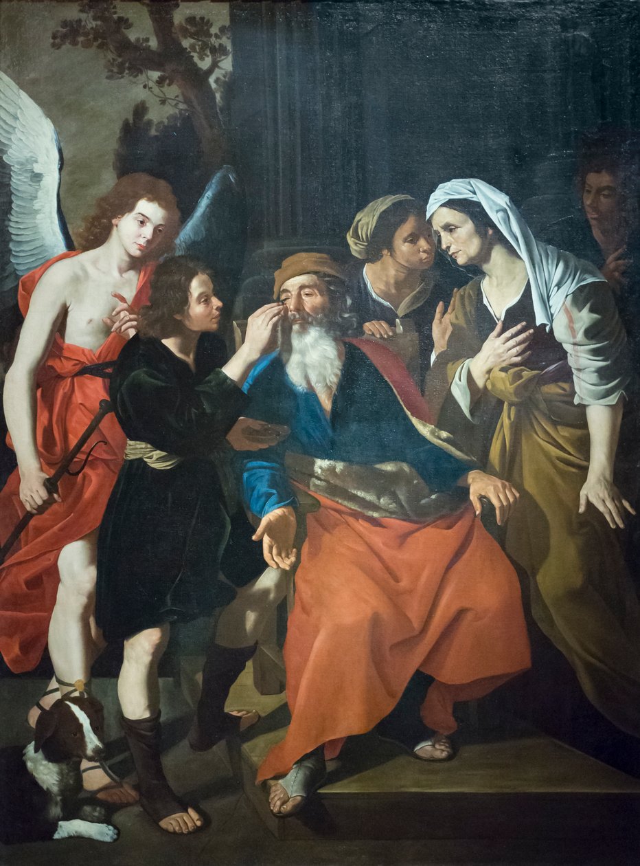 Tobia przywraca ojcu wzrok autorstwa Hendrick van Somer