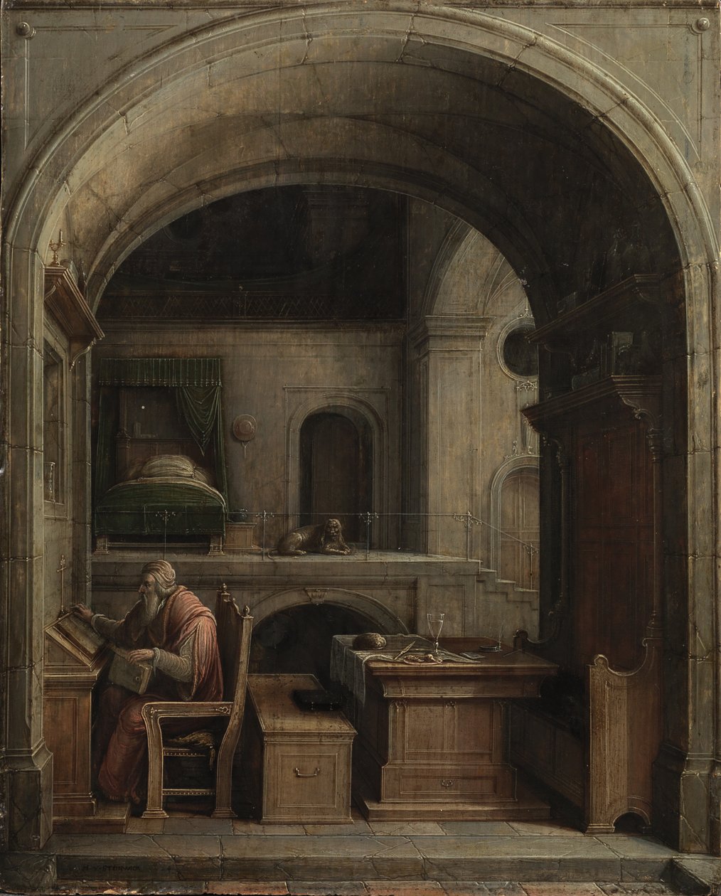 Święty Hieronim w swoim gabinecie, 1624 autorstwa Hendrick van Steenwijck