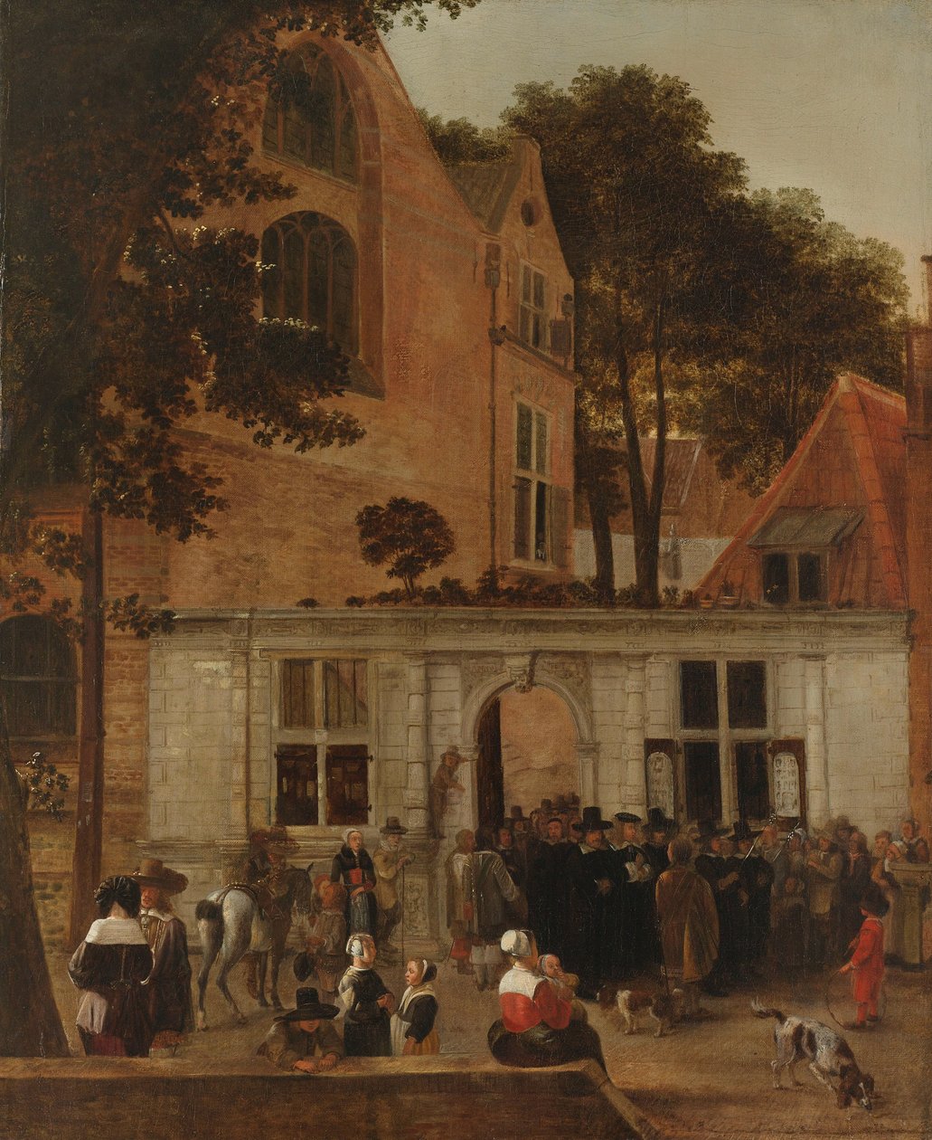 Nadanie stopnia naukowego na Uniwersytecie w Leiden około 1650 autorstwa Hendrick van der Burch