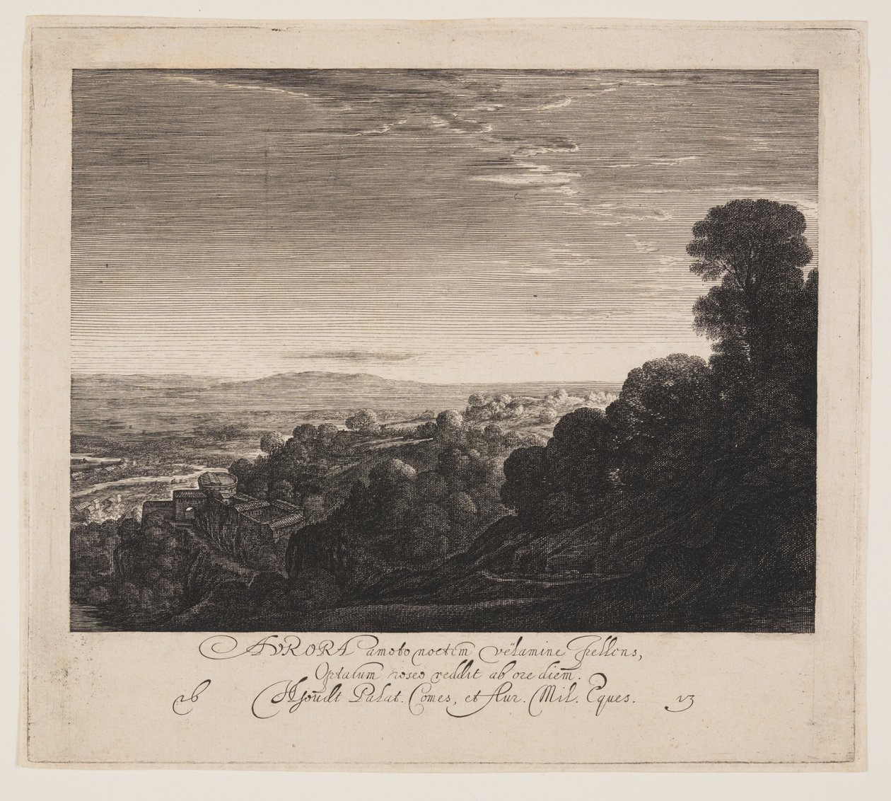 Aurora, Krajobraz o świcie autorstwa Hendrick von Goudt