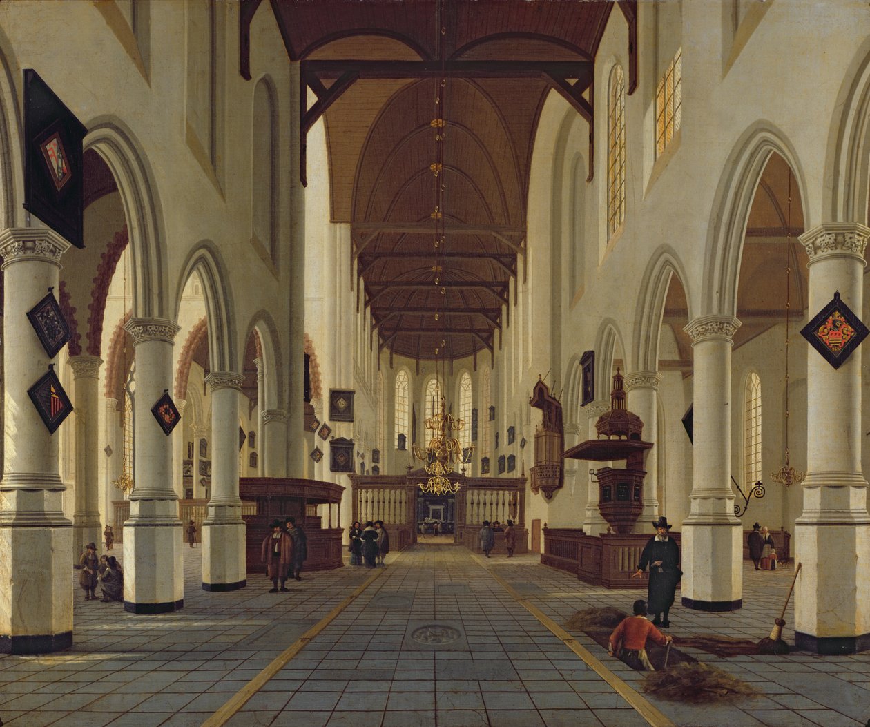 Wnętrze Oude Kerk, Delft, ok. 1660-70 autorstwa Hendrik Cornelisz. van Vliet