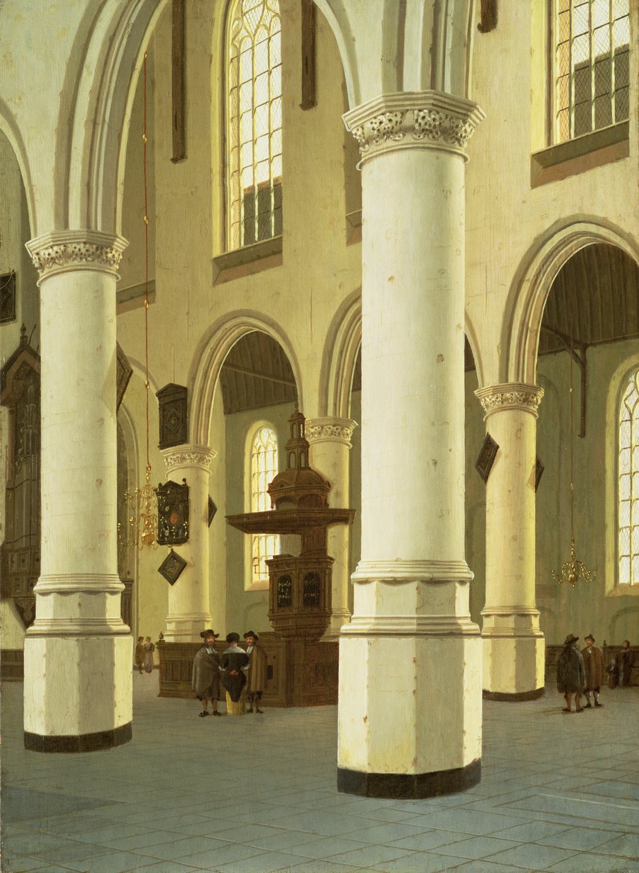 Wnętrze Oude Kerk w Delft autorstwa Hendrik Cornelisz. van Vliet