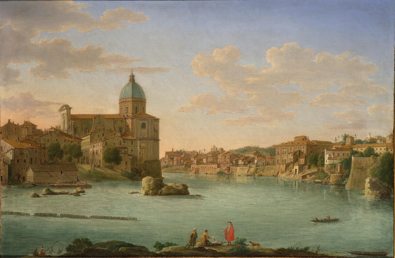 Rzym, widok na San Giovanni dei Fiorentini autorstwa Hendrik Frans van Lint
