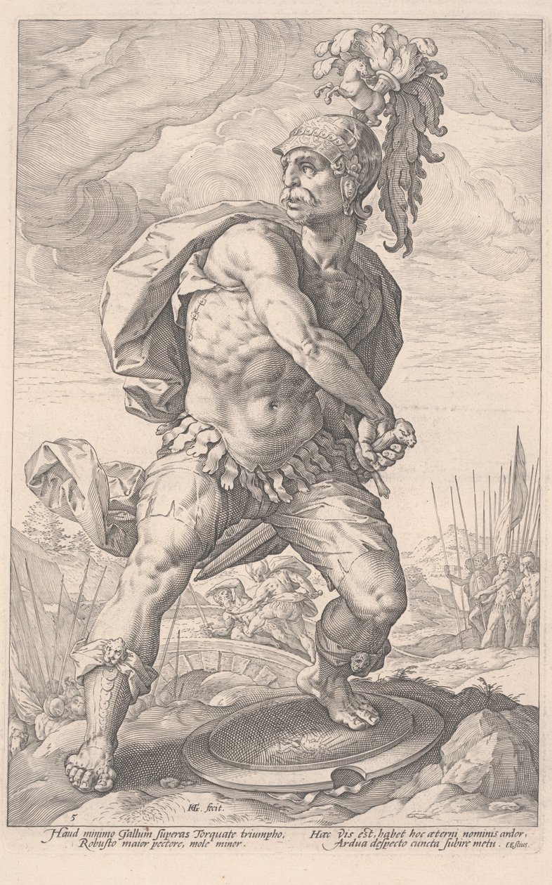 Tytus Manliusz Torquatus autorstwa Hendrik Goltzius