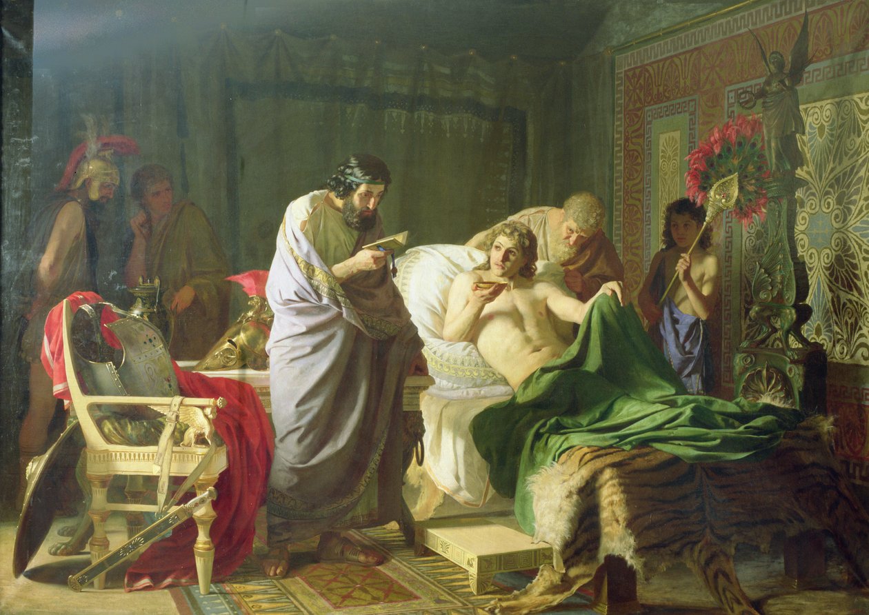 Zaufanie Aleksandra Wielkiego do swojego lekarza Filiposa, 1870 autorstwa Henryk Siemiradzki