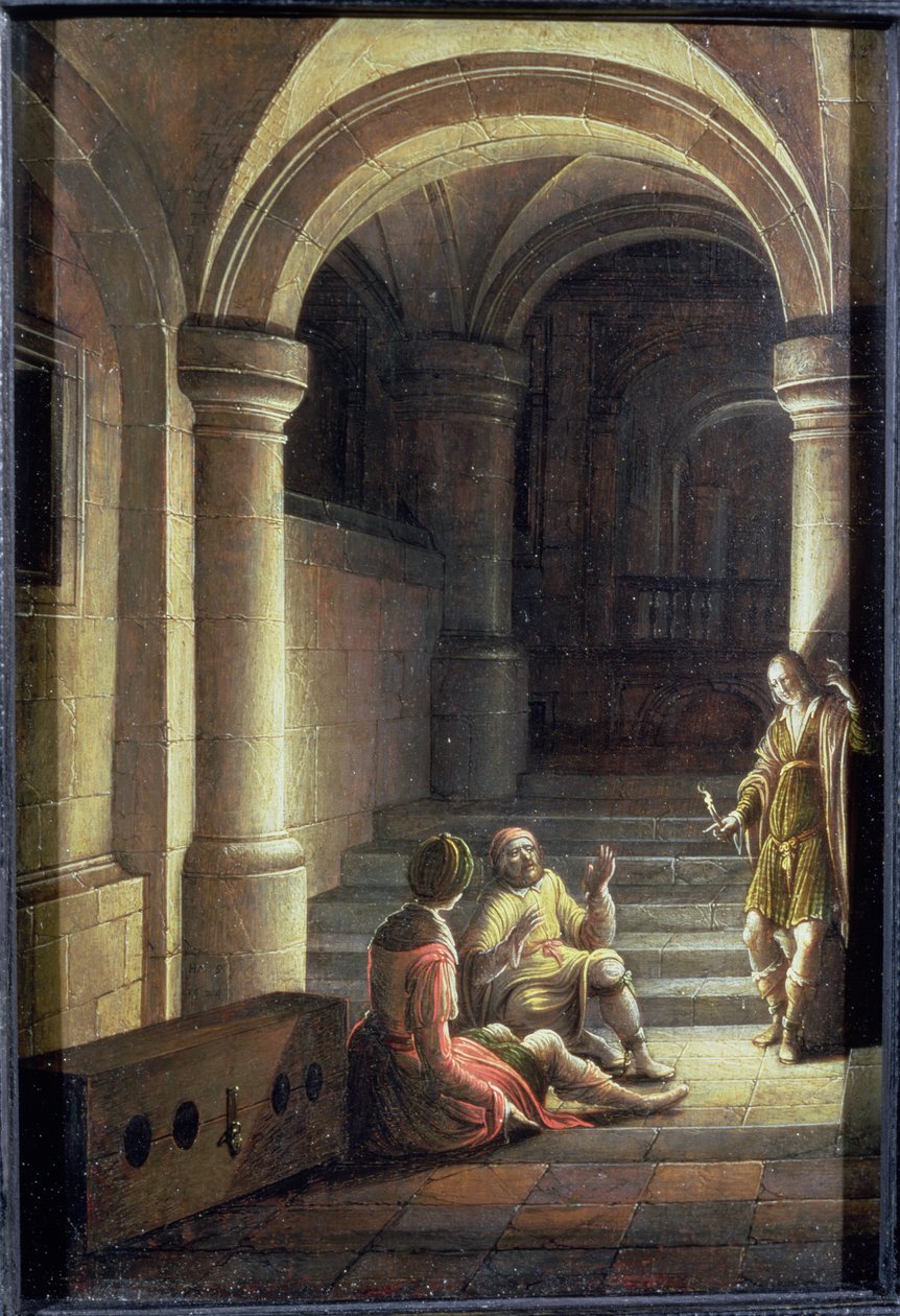 Józef w więzieniu interpretujący sny piekarza i kamerdynera, 1624 autorstwa Hendrik the Younger Steenwyck