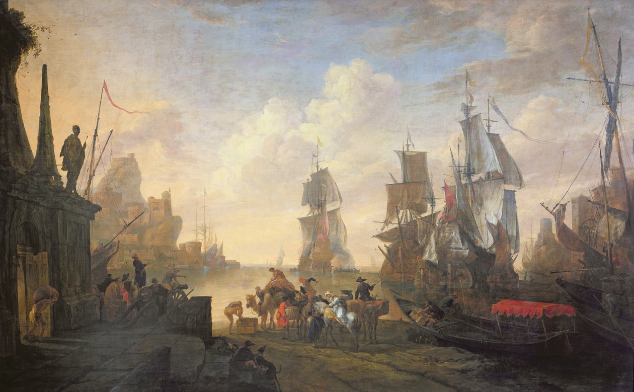 Widok na port w Lewancie, 1670 autorstwa Hendrik van Minderhout