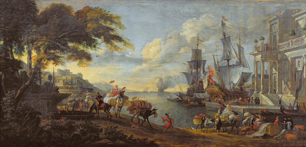 Widok na port orientalny, 1688 autorstwa Hendrik van Minderhout