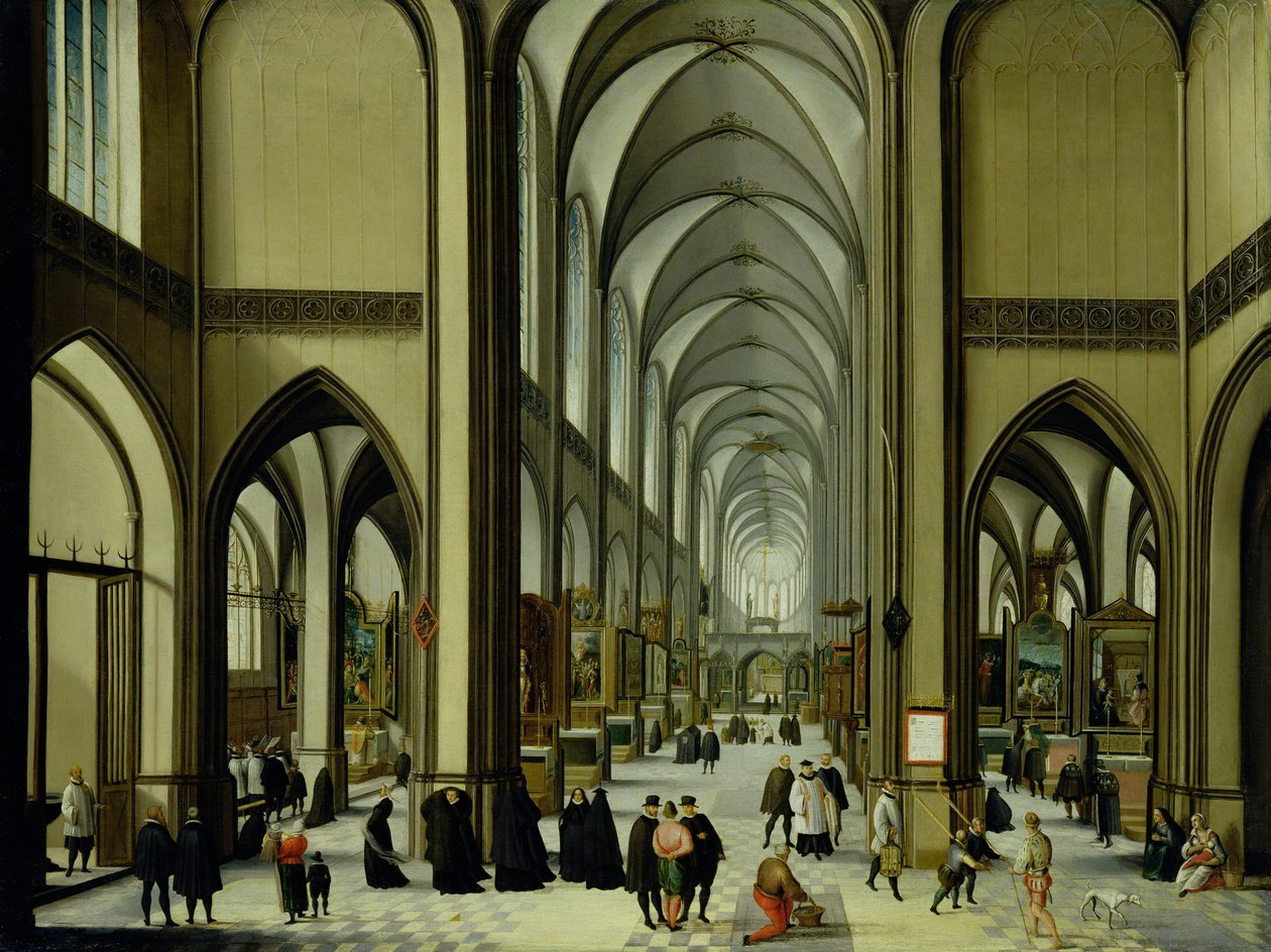 Wnętrze katedry w Antwerpii autorstwa Hendrik van Steenwyck