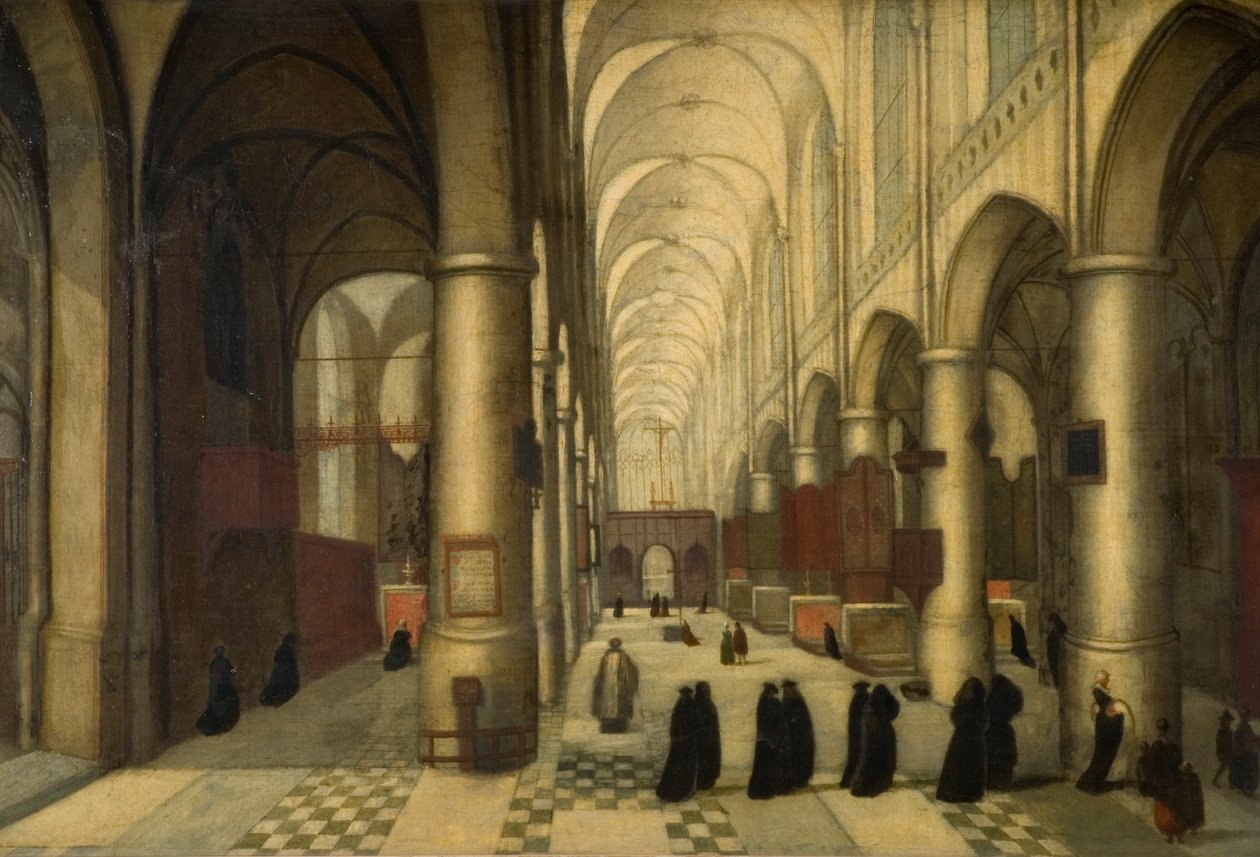 Św. Pieters w Louvain, chrzciny autorstwa Hendrik van Steenwyck