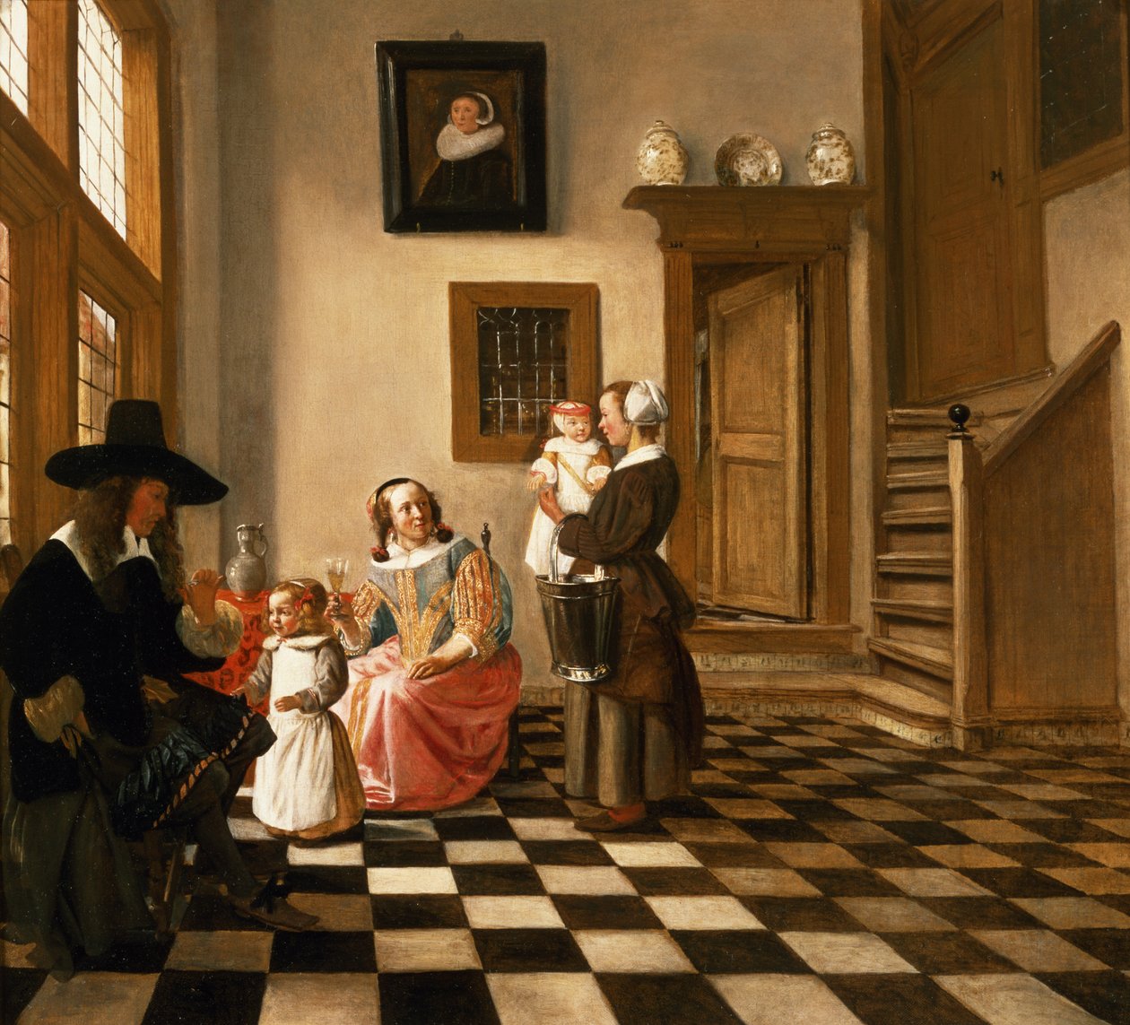 Rodzina we wnętrzu autorstwa Hendrik van der Burgh