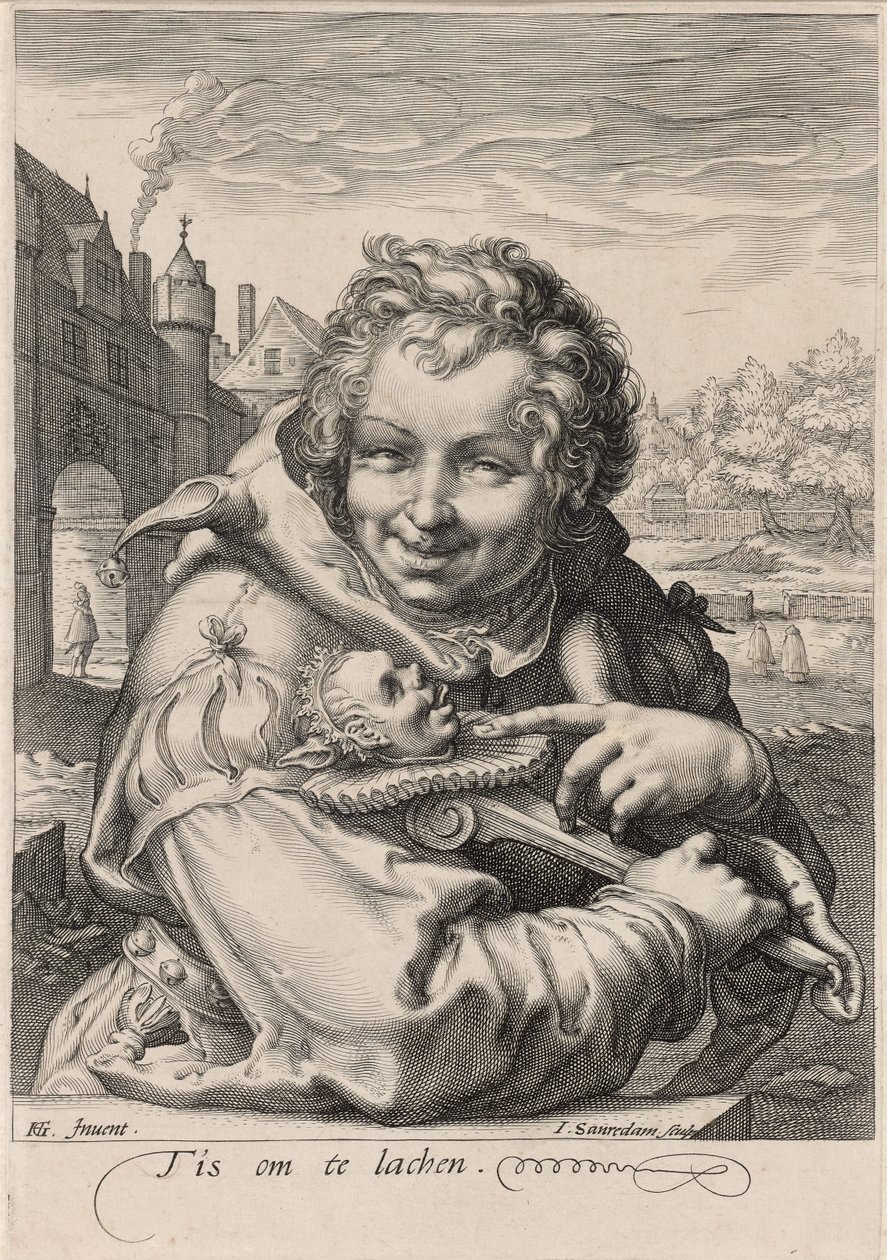 Błazen, rycina I. Sauredama, ok. 1595 (rycina na papierze czerpanym) autorstwa Hendrik (after) Goltzius