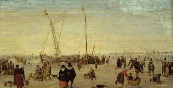 Scena na lodzie autorstwa Hendrik Avercamp