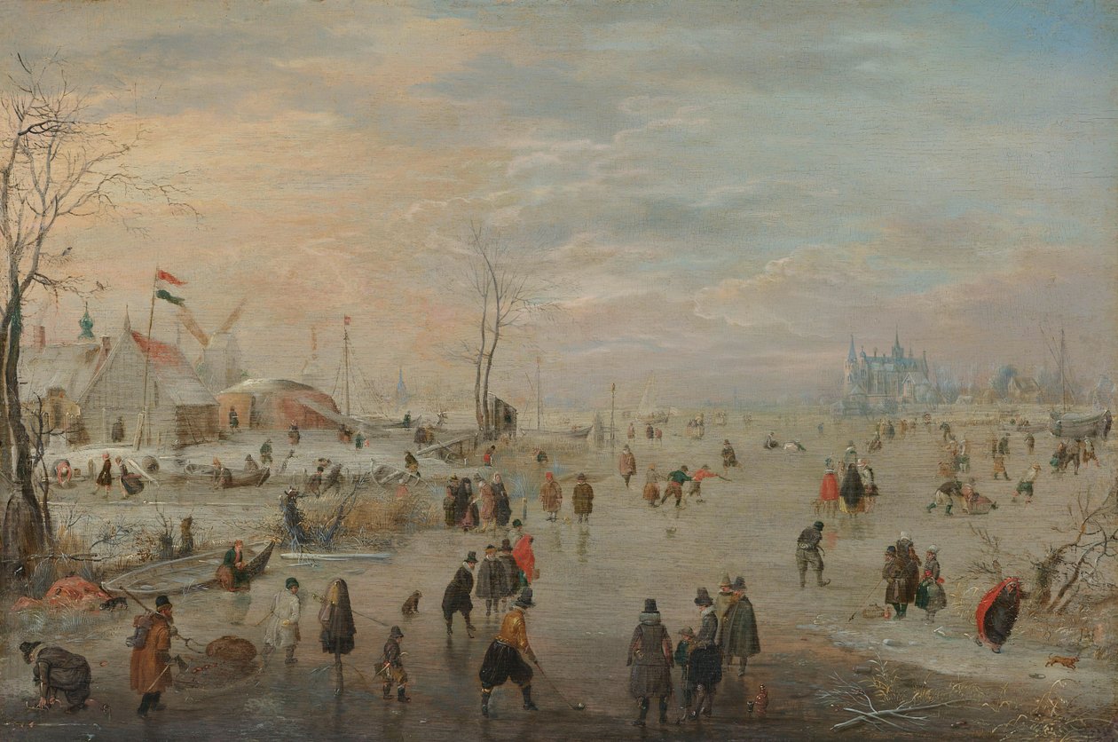 Ciesząc się lodem, ok.1615-20 autorstwa Hendrik Avercamp
