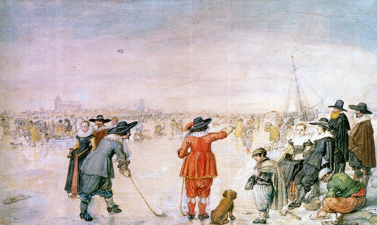 Golf na lodzie nad rzeką Ijssel w pobliżu Kampen autorstwa Hendrik Avercamp