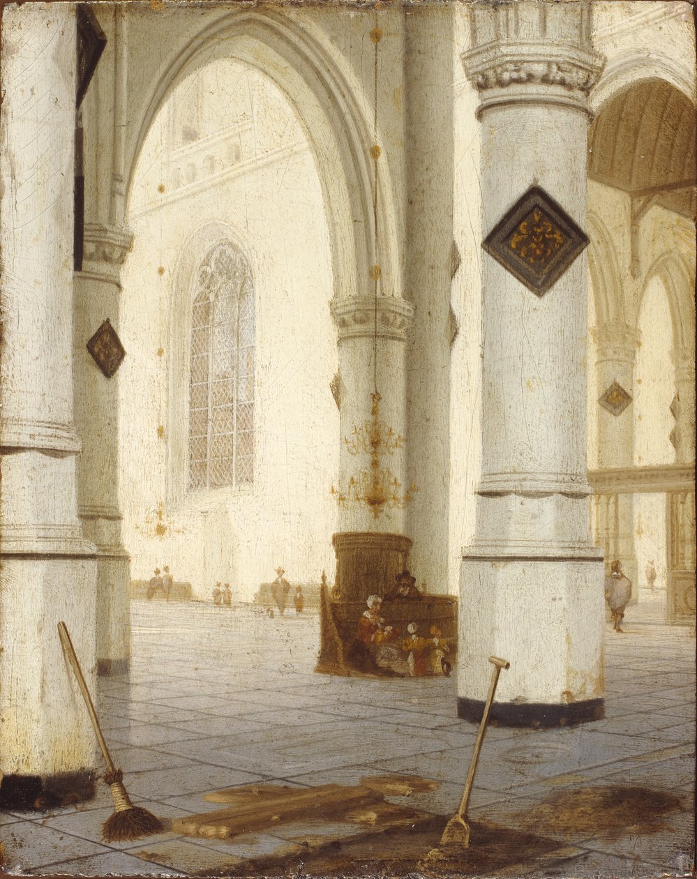 Wnętrze kościoła (olej na desce) autorstwa Hendrik Cornelisz. van Vliet