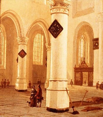 Wnętrze kościoła (olej na płótnie) autorstwa Hendrik Cornelisz. van Vliet