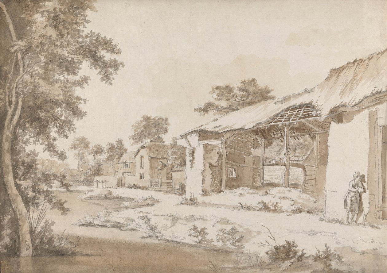 Zrujnowana farma w pobliżu Coombe w Gittisham w Devonshire, trzy mile od Honiton, Devon autorstwa Hendrik Frans de Cort