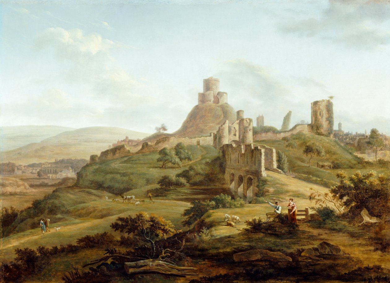 Widok zamku Launceston od południa autorstwa Hendrik Frans de Cort