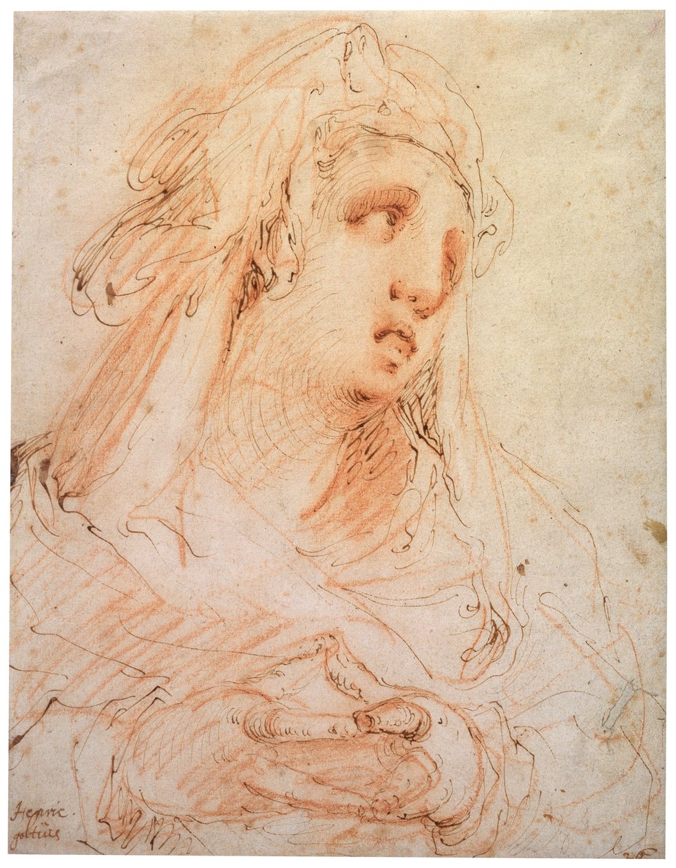 Młoda kobieta Maria Magdalena, koniec XVI lub początek XVII wieku autorstwa Hendrik Goltzius