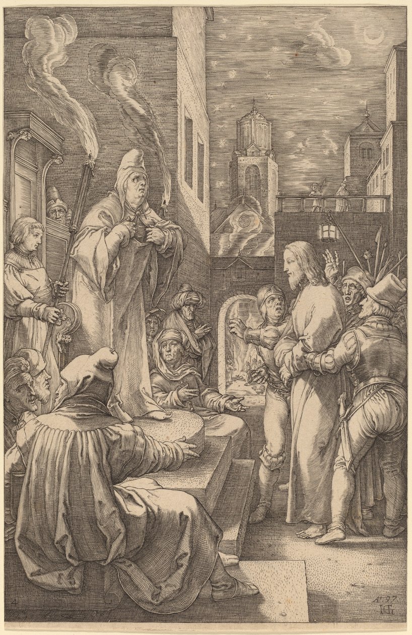 Chrystus przed Kajfaszem autorstwa Hendrik Goltzius
