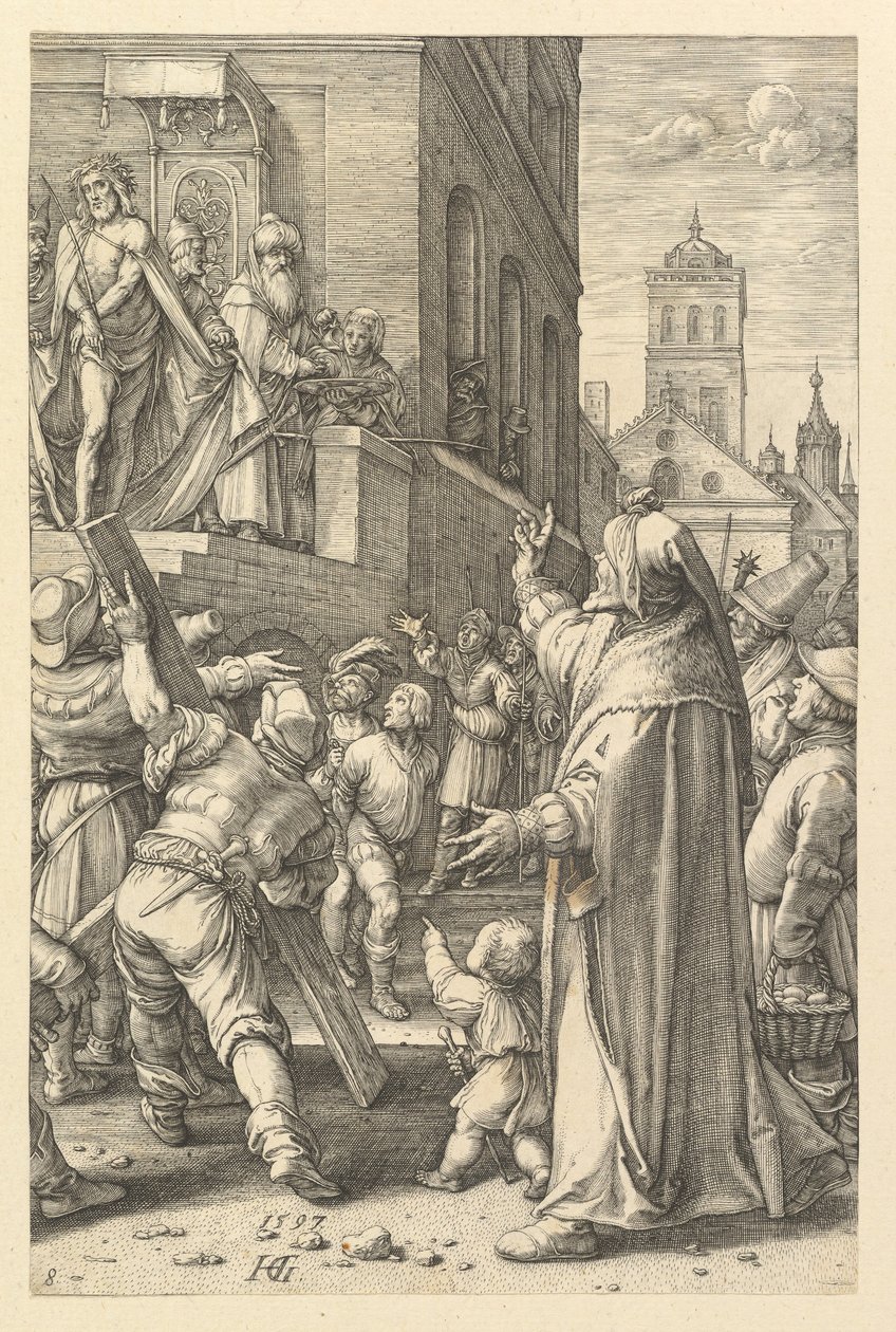 Ecce Homo, z Męki Chrystusa, 1597. autorstwa Hendrik Goltzius