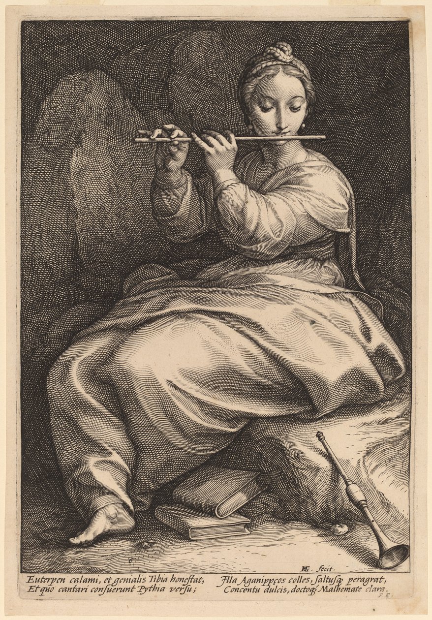 Euterpe autorstwa Hendrik Goltzius