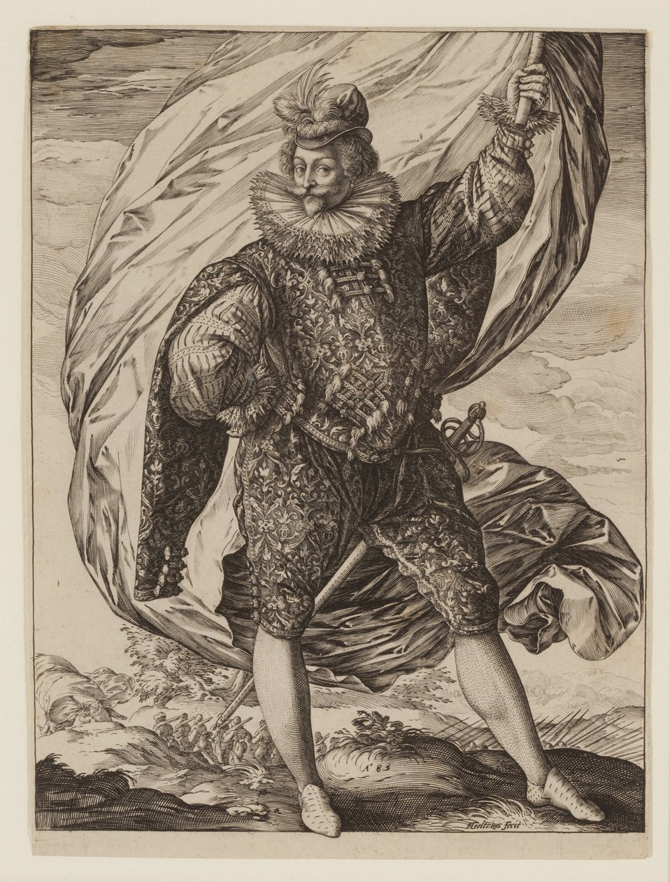 Posiadacz flagi Gerrit Pieters Ruicharer autorstwa Hendrik Goltzius