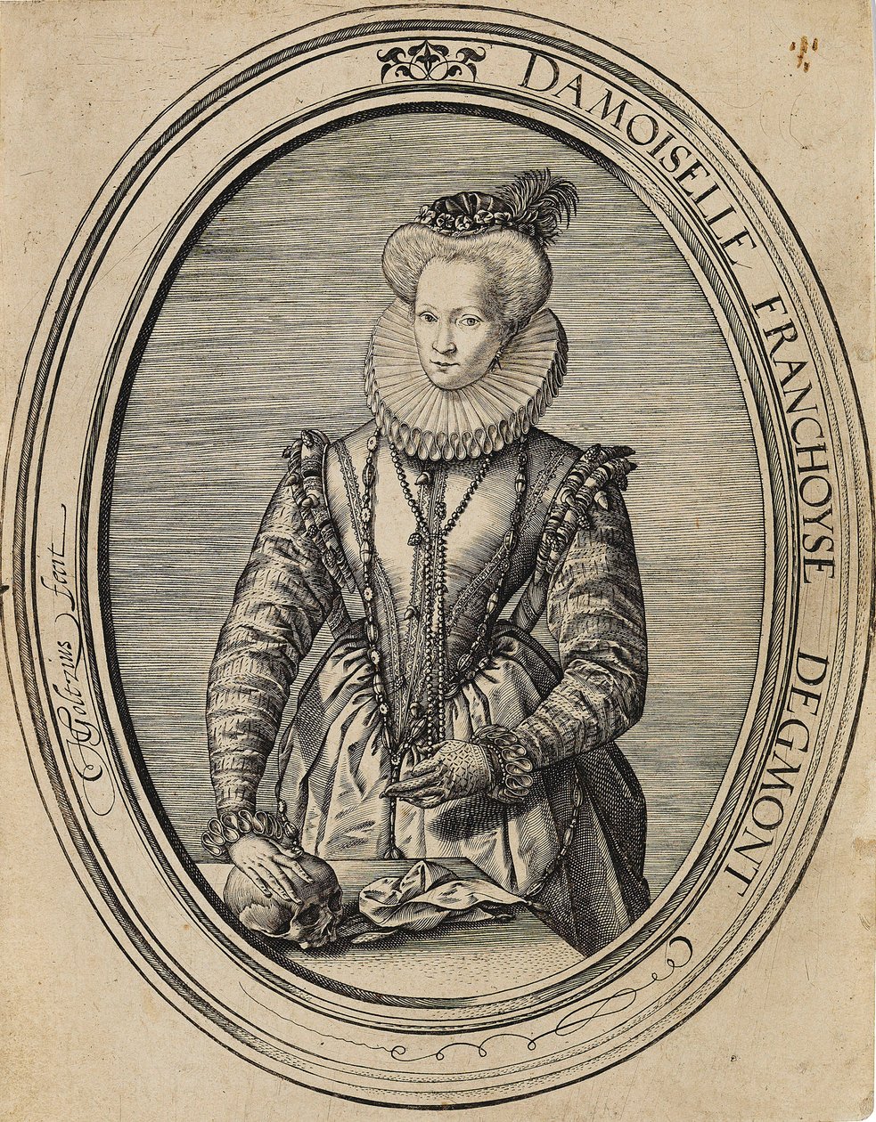Franciszka Luksemburska, hrabina Gavre, Dame de Fiennes 1495-1557, 1580. autorstwa Hendrik Goltzius