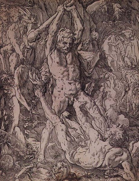 Herkules i Kakus autorstwa Hendrik Goltzius