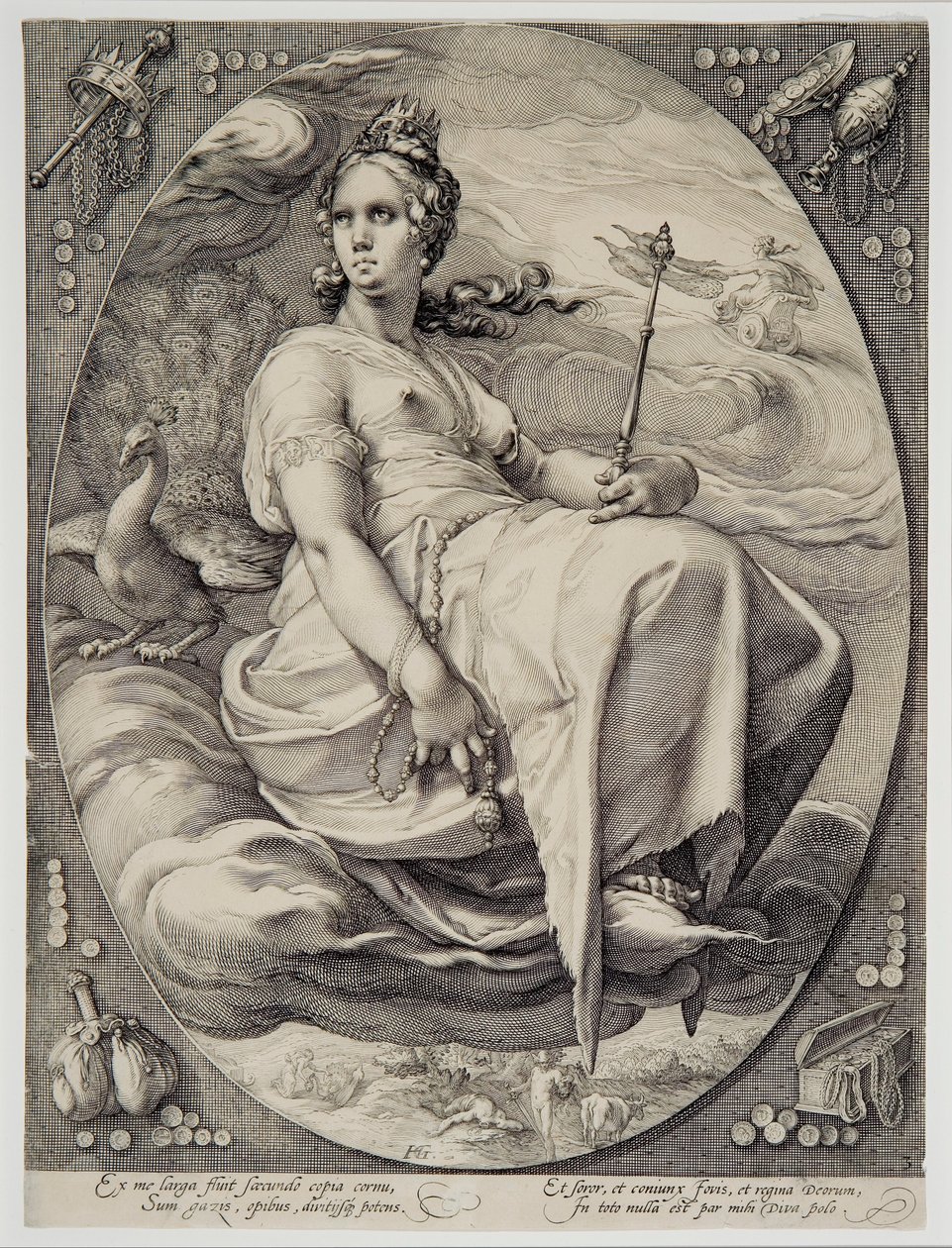 Junona (z Czterech bóstw) autorstwa Hendrik Goltzius