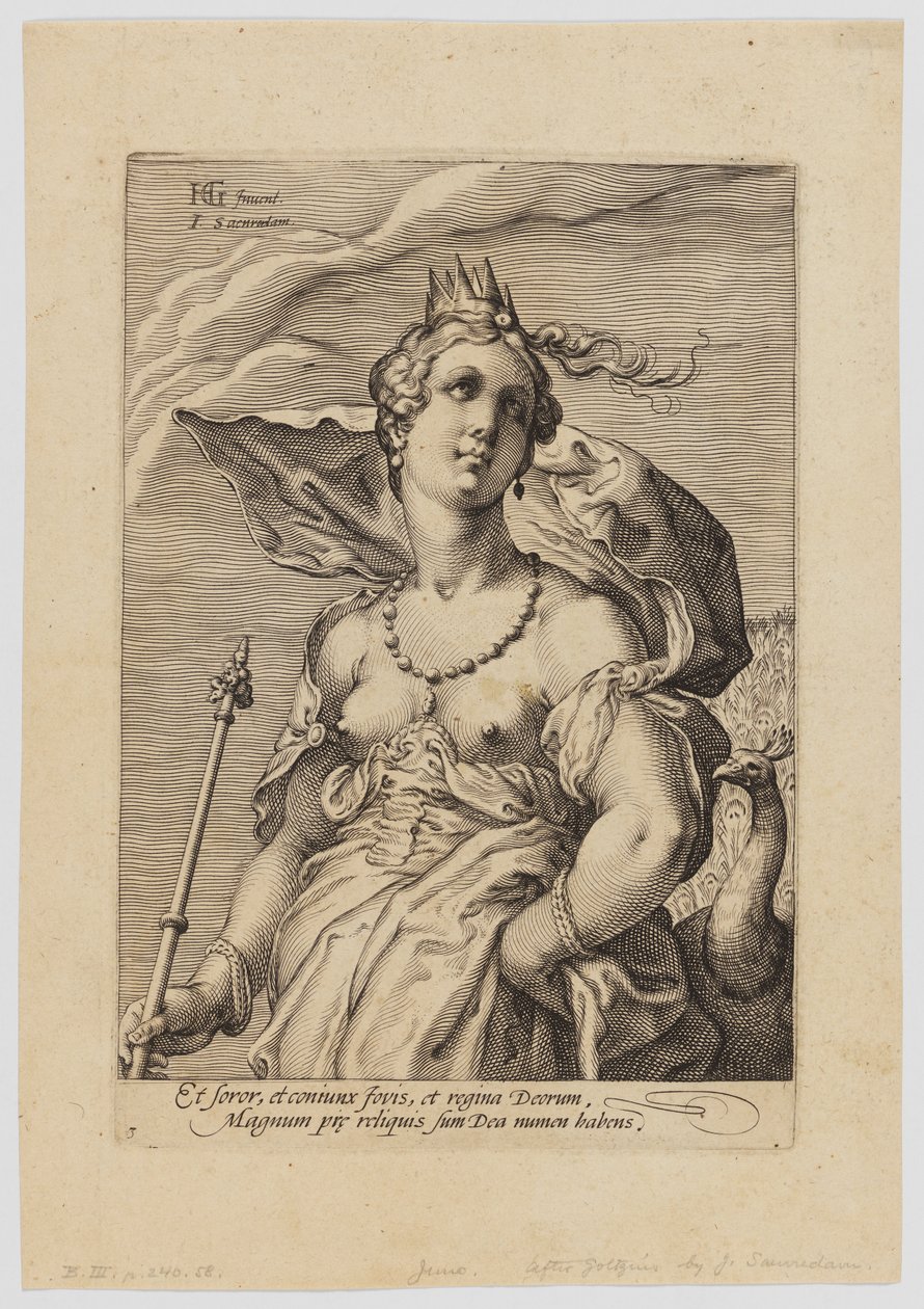 Juno, z Trzech Bogiń autorstwa Hendrik Goltzius