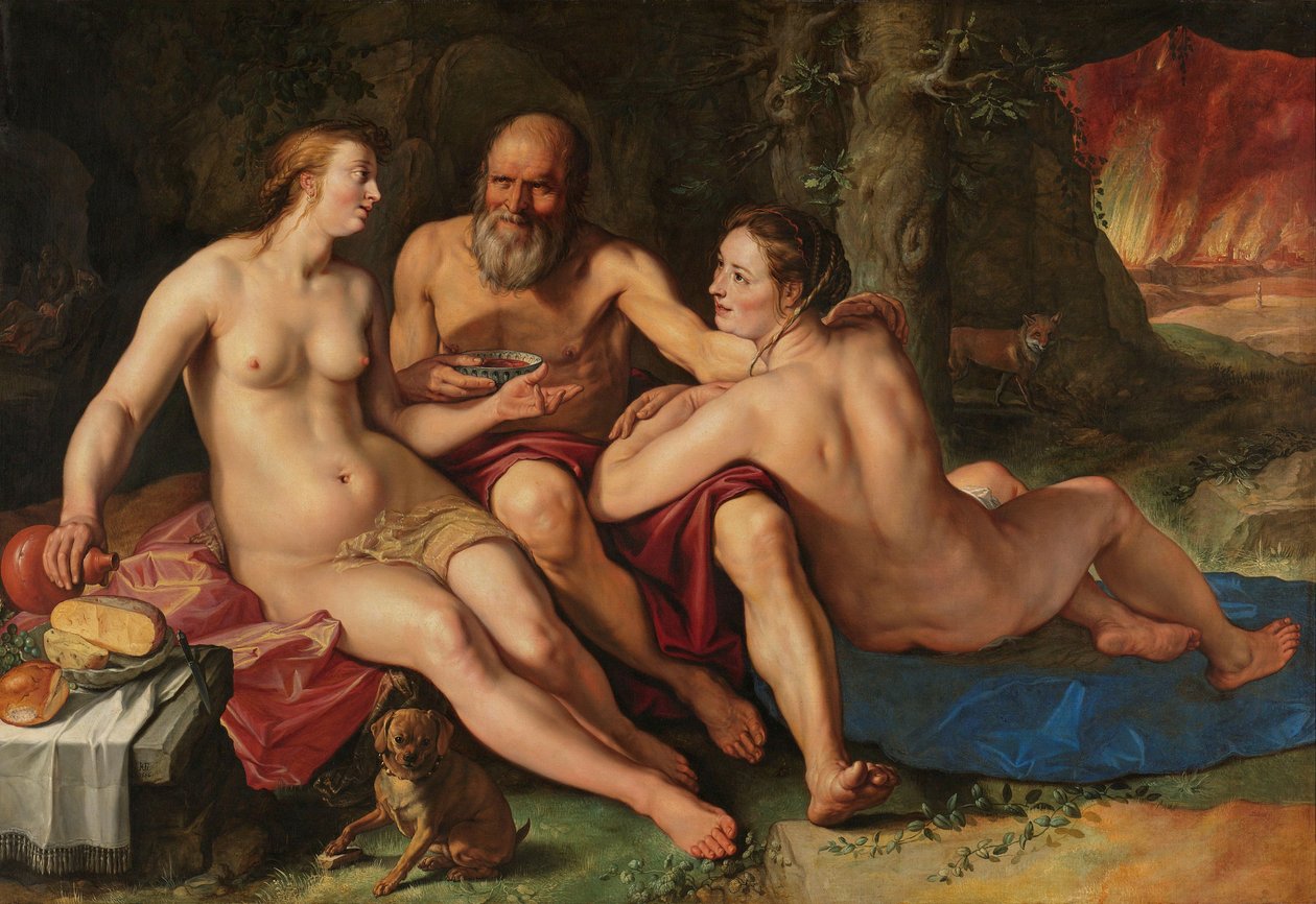Lot i jego córki, 1616 autorstwa Hendrik Goltzius