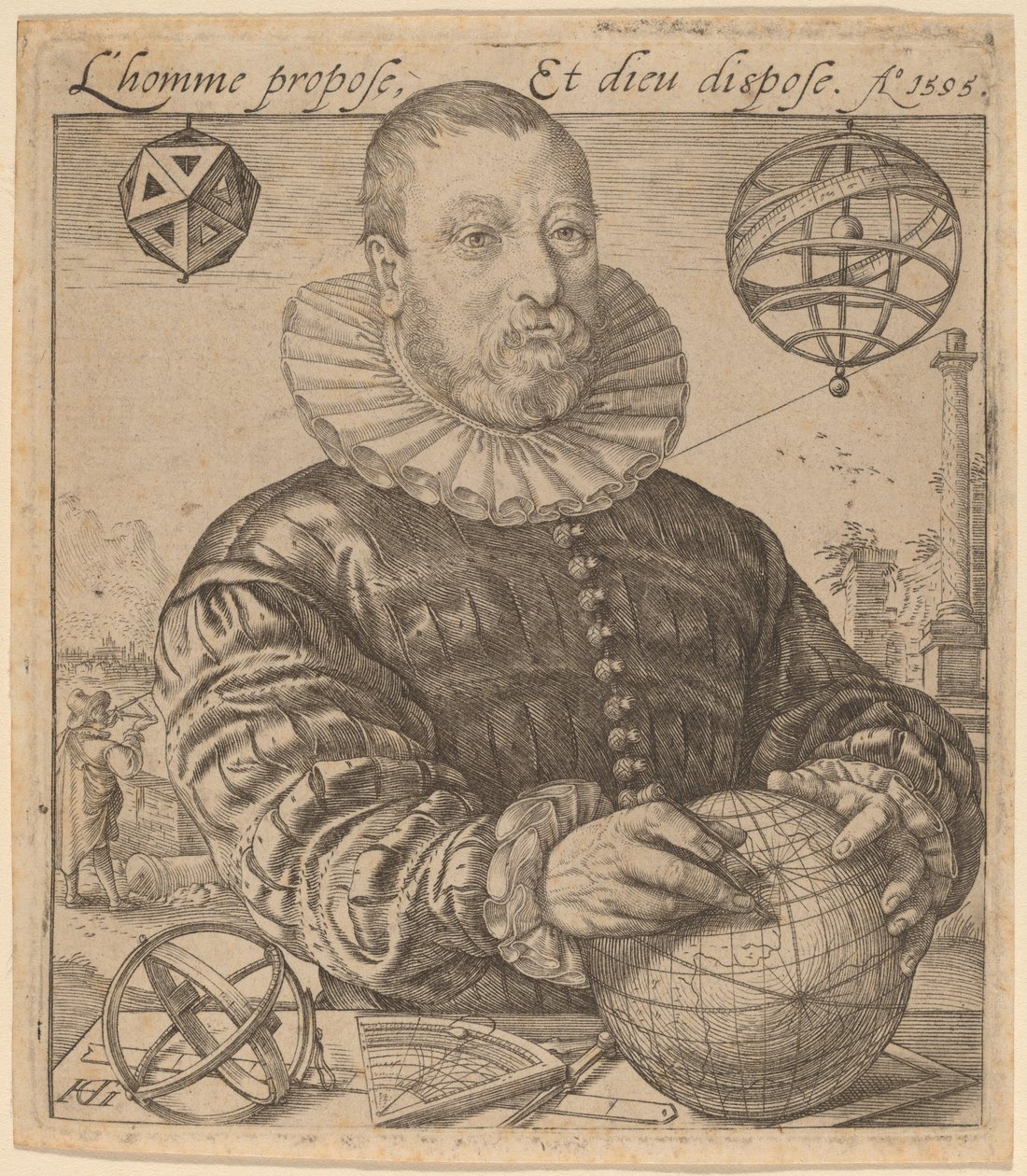 Mikołaj Petri z Deventer autorstwa Hendrik Goltzius