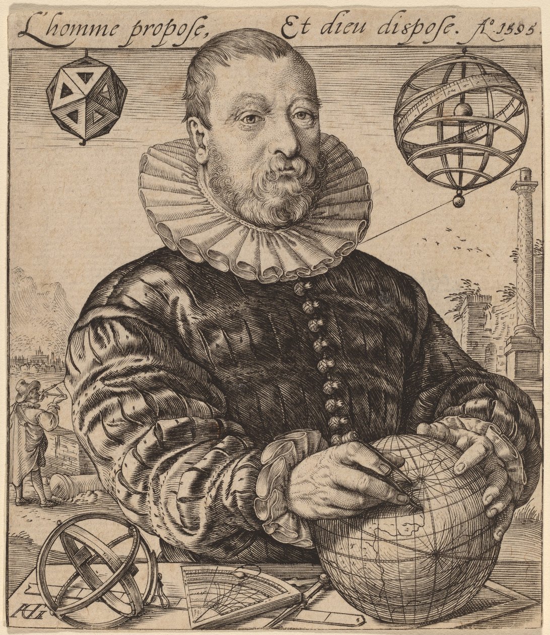 Mikołaj Petri z Deventer autorstwa Hendrik Goltzius