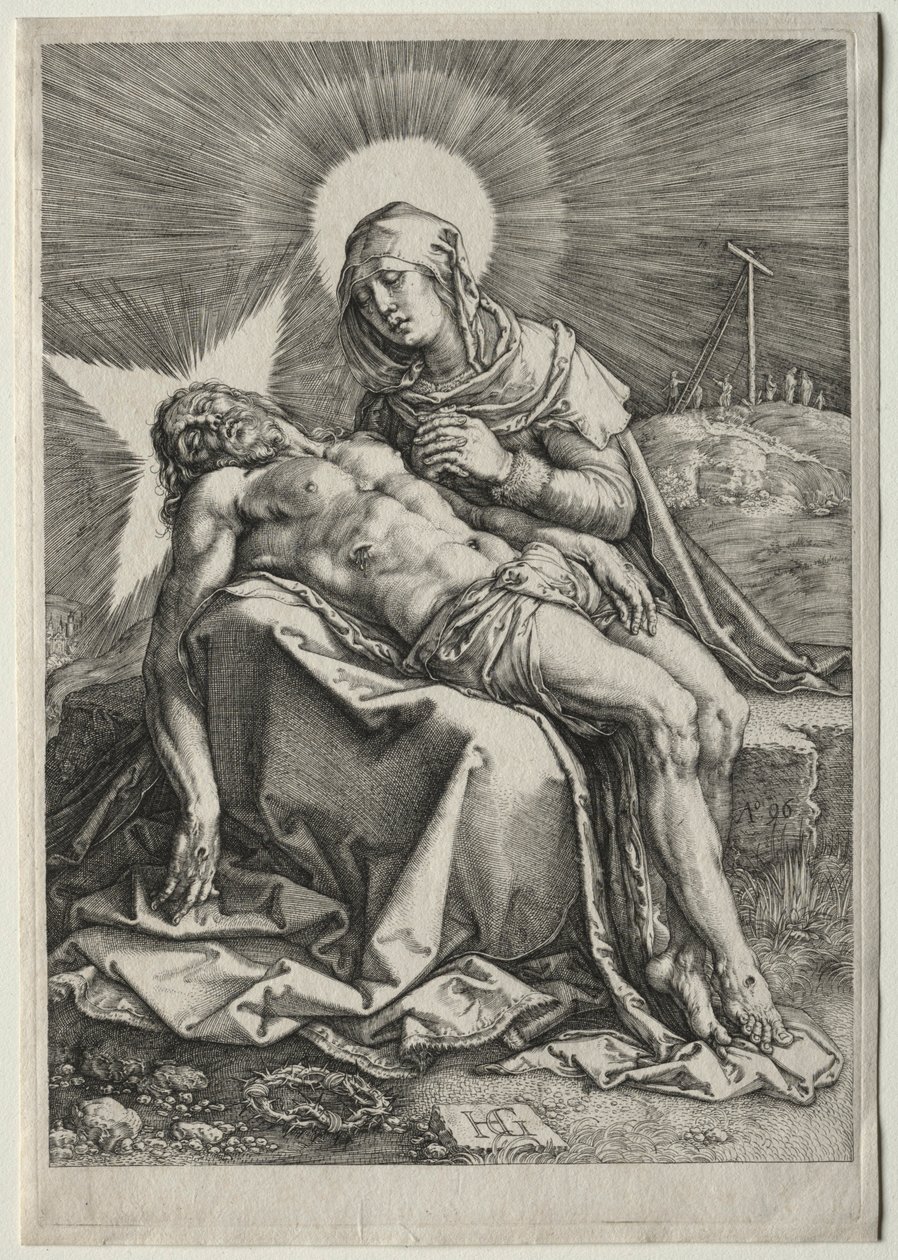 Pieta, 1596. autorstwa Hendrik Goltzius