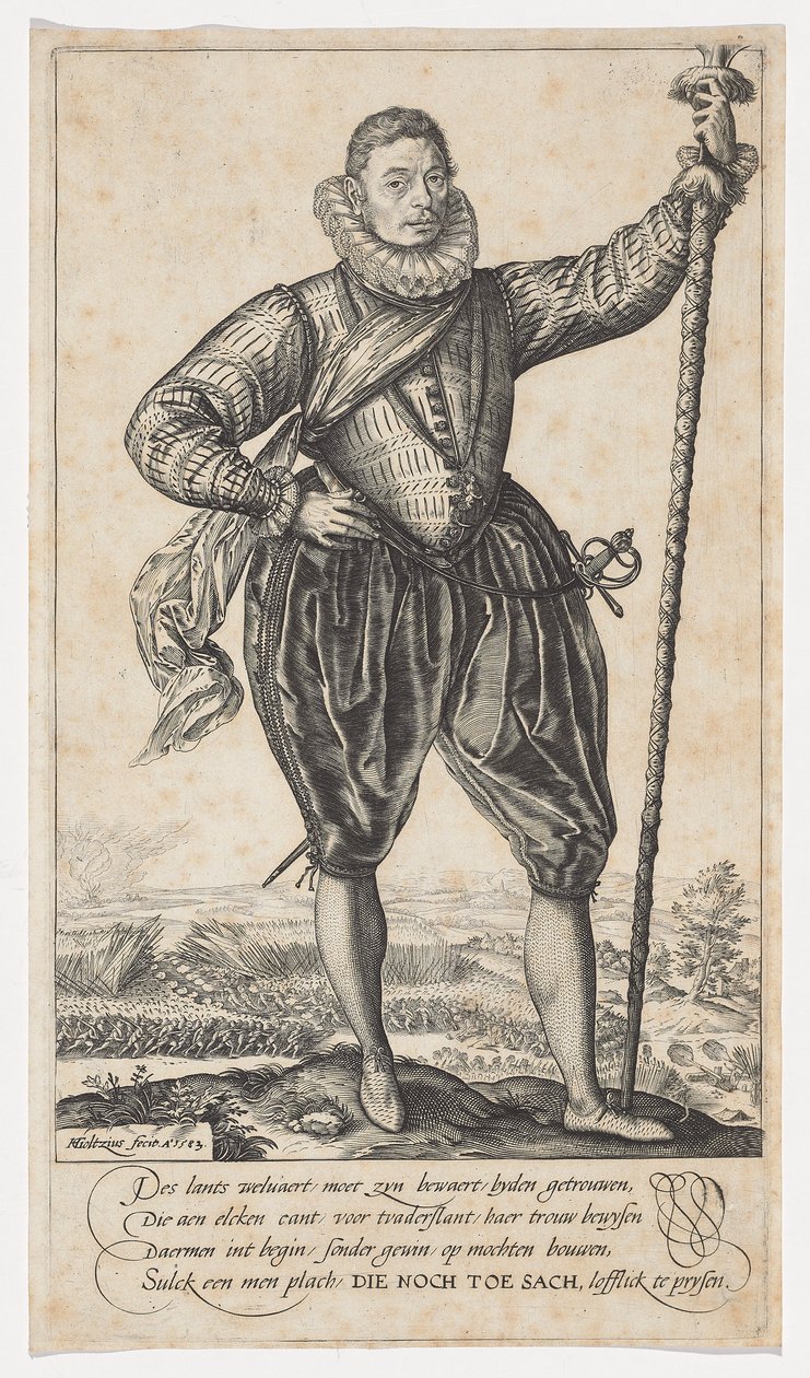 Szczupakowiec, zwrócony w prawo, 1583 autorstwa Hendrik Goltzius