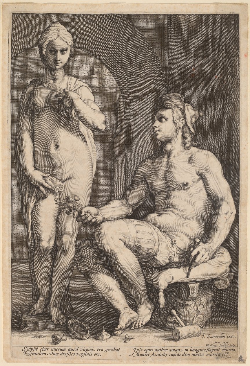 Pigmalion i Galatea autorstwa Hendrik Goltzius