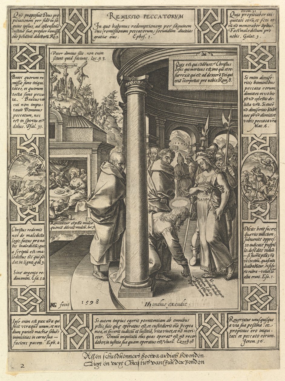 Remissio Peccatorum, z Alegorii chrześcijańskiego wyznania wiary, 1598. autorstwa Hendrik Goltzius